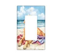 Fun Golden Retriever - Cubierta decorativa para interruptor de 1 banda, diseño de perro Golden Retriever, placa frontal eléctrica para decoración de dormitorio y sala de estar