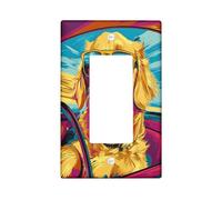 Fun Golden Retriever - Cubierta decorativa para interruptor de 1 banda, diseño de perro Golden Retriever, cubierta de placa de pared de Chien, tamaño estándar, placa frontal eléctrica de cachorro para