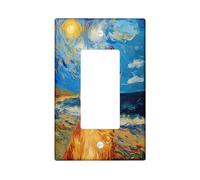 Fun Golden Retriever - Cubierta decorativa para interruptor de 1 banda, pintura al óleo, playas Chien, tamaño estándar, placa frontal eléctrica de cachorro para decoración de dormitorio y sala de