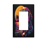 Fun Golden Retriever - Placa de pared para interruptor de perro, 1 banda, placa frontal eléctrica colorida Chien para decoración de dormitorio, baño, placa de interruptor de tamaño estándar para