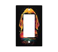 Fun Golden Retriever - Placa decorativa para interruptor de 1 banda, placa frontal eléctrica Chien colorida para decoración de dormitorio, baño, placa de interruptor de tamaño estándar para cachorros