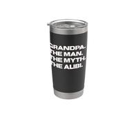 Fun Grandpa - The Man, The Myth, The Alibi Vaso térmico de acero inoxidable de doble pared