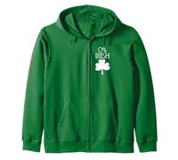 Fun Green 0% Irish Shamrock, Celtic Font | St. Patrick Day Sudadera con Capucha