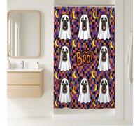 Fun Halloween Bullmastiffs - Juego de cortina de ducha con diseño de perro, divertido y aterrador cachorro, fantasma, accesorios de baño espeluznantes, decoración de patrón impreso, 36 x 72 pulgadas