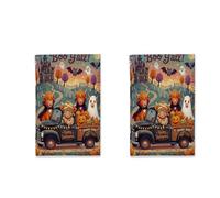 Fun Halloween Highland Cow - Juego de 2 paños de cocina con diseño de camión de casa embrujada, paños de cocina de secado rápido, regalo de inauguración de la casa para cocinar, cocina y baño