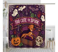 Fun Halloween Rhodesian Ridgeback - Cortina de ducha de perro de 157 x 182 cm con ganchos, decoración de baño gótica aterradora, accesorios de baño espeluznantes, tela de poliéster