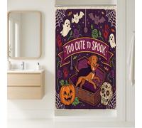 Fun Halloween Rhodesian Ridgeback - Cortina de ducha de perro de 36 x 72 pulgadas con ganchos, decoración de baño gótica, accesorios de baño espeluznantes, tela de poliéster