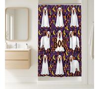 Fun Halloween Rhodesian Ridgeback - Juego de cortina de ducha con diseño de perro rodesio, cortina de ducha espeluznante, accesorios de baño espeluznantes, decoración de patrón impreso, 36 x 72