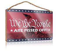 Fun Home Decor - Letrero de madera con texto en inglés "We The People Are Pissed Off", decoración de casa de campo para la piscina (23 x 35 cm)