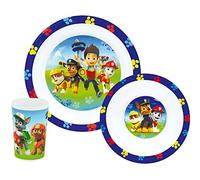 Fun House 005398 - Juego de utensilios de comida, para niños (La Patrulla Canina, 3 piezas, polipropileno, 26,5 x 7 x 25 cm, azul)