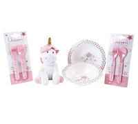 Fun House 006319 Set de Comida Infantil Unicornio, 5 Piezas