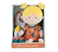 Fun House 024265 Mi Primer muñeco de Vestir, muñeco de Trapo +/- 30 cm con 4 Accesorios (Ropa, Zapatillas, Babero y Babero)