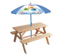 FUN HOUSE 713607 MA Petite Carapace - Mesa de Picnic de Madera, Altura 53 x 95 cm, diseño de Tortuga, 125 x 100 cm, Color Azul