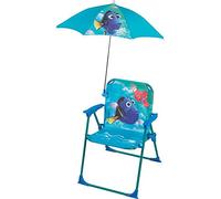 Fun House Dory Silla Plegable con Sombrilla para Niño, Acero, Azul, 38x8x50 cm
