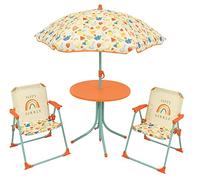 Fun House FRUITY'S - Salón de jardín Infantil con Mesa (46 x 46 cm, 2 sillas de Altura de 53 x 38,5 x 37,5 cm y 125 x 100 cm, Multicolor 713467
