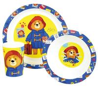 FUN HOUSE PADDINGTON JUEGO DE COMIDA CON UN PLATO PLANO Ø 22 CM, UN PLATO Hueco Ø 16 CM Y UN VIDRIO DE 220 ML PARA NIÑOS - VASILLA REUTILIZABLE