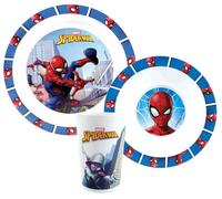 FUN HOUSE | Juego de vajilla Spiderman para niños, 1 vaso, 1 plato + 1 cuenco | Reutilizable + Micro-Ondable | Licencia Oficial Marvel | Fan Spiderman | Marca Francesa | Idea de regalo para niños