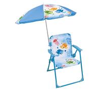 Fun House 713516 MA Petite Carapace Chaise PLIANTE TORTUE H.53 X L.38,5 X P.37,5 CM Avec Parasol Ø65 CM POUR Enfant PEQUEÑA Silla Plegable TORTURA NIÑO, Acero aleado, Azul