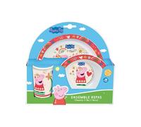 FUN HOUSE Peppa pig Meal set - 1 plato ø 22 cm, un plato hondo ø 16 cm y un vaso 220 ml - Para niños