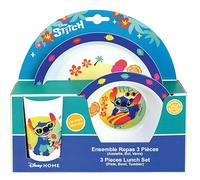 FUN HOUSE | Set de vajilla Lilo & Stitch para niños, 1 vaso, 1 plato + 1 cuenco | Reutilizable y Micro-Ondable | Licencia Oficial Disney | Fan Stitch | Marca Francesa | Idea de regalo para niños