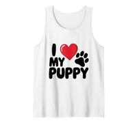 Fun I Love My Puppy Cool for Dog Moms Dads Paw Nueva novedad Camiseta sin Mangas
