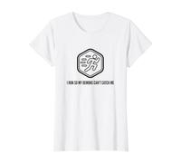 Fun I Run So My Demons Can't Catch Me Exercise Humor Design Camiseta gráfica económica, Mujer, Blanco, XL
