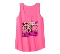 Fun I Sparkle Even IN MUD Run Trail Mudder Buddies Rosa Camiseta sin Mangas