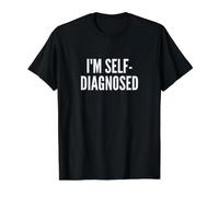 Fun I'm Self-Diagnosed Therapy Joke Camiseta gráfica económica, Hombre, Negro, L