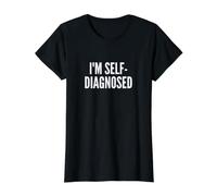 Fun I'm Self-Diagnosed Therapy Joke Camiseta gráfica económica, Mujer, Negro, L