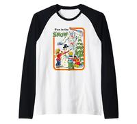 Fun in the Snow Christmas Snowman Retro Funny Adult Humor Camiseta Manga Raglan