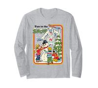 Fun in the Snow Christmas Snowman Retro Funny Adult Humor Manga Larga