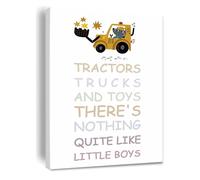 Fun Kids Room Wall Art - “Tractors, Trucks & Toys” Canvas Painting for Little Boy‘s Bedroom, Playroom & Nursery(Unframed,16x24inch(40x60cm))