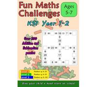 Fun Maths Challenges Ages 5-7: KS1 Year 1-2 Addition and Subtraction Puzzles, 3 Levels with Completion Trophies