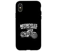 Fun Motorcycles Are My Love Language Design for Men, Women Carcasa para iPhone X/XS