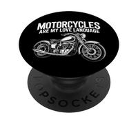 Fun Motorcycles Are My Love Language Design for Men, Women PopSockets PopGrip Adhesivo