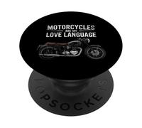 Fun Motorcycles Are My Love Language Design for Men, Women PopSockets PopGrip Adhesivo
