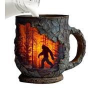 Fun Mugs - Fire Scene Funny Coffee Mugs For Women - Ceramic Cup Con Mango, Diseño De Textura De Corteza De Árbol 3D Para Amigos Compañeros De Trabajo