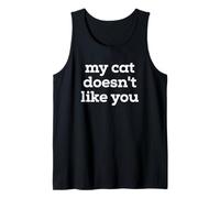 Fun My Cat Doesn'T Like You Selectively Social Pet Cat Camiseta sin Mangas