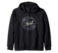 Fun Nerd in Moody Floral Meme Design Sudadera con Capucha