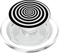 Fun Optical Illusion Circle Swirl Design Black and White PopSockets PopGrip para MagSafe