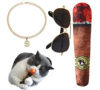 Fun Pet Apparel | Hip Hop Pet Costume Set with Cat Dog Necklace and Sunglasses, Cosplay Dress-Up for Small and Medium Dogs and Cats, Trendy Pet Costume for Puppies