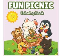 Fun Picnic Coloring Book for Kids Ages 4-8: Cute Kawaii Animals Enjoying Outdoor Picnic, Easy and Fun Coloring Pages