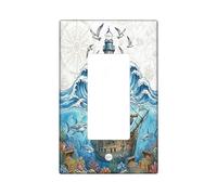 Fun - Placa decorativa para interruptor de luz, diseño de elefante, pirata, 1 banda, basculante individual, placa de interruptor eléctrico del tesoro del océano de verano, placa frontal eléctrica con