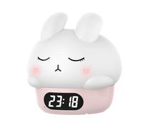 Fun Rabbit Weke Up Lamp | Rabbit Alarm Clock | Rechargeable Silicone Touch Night Light, Cute Pat Bedside Lamp for Children’s Room, Baby Nursery, Sleep Aid, Decorative Home Lighting, Portable USB