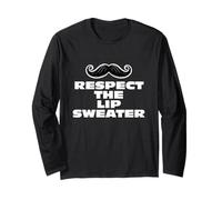 Fun Respect The Lip Sweater Moustache Mustache Joke Manga Larga