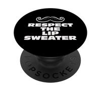 Fun Respect The Lip Sweater Moustache Mustache Joke PopSockets PopGrip Adhesivo