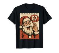 Fun Retro 67 Number Christmas Six Seven Meme Santa Claus Boy Camiseta