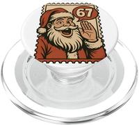Fun Retro 67 Number Christmas Six Seven Meme Santa Claus Boy PopSockets PopGrip para MagSafe