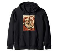 Fun Retro 67 Number Christmas Six Seven Meme Santa Claus Boy Sudadera con Capucha