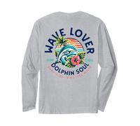 Fun Ride Olas Surfista Océano Delfín Amor Hawaiano Surf Lover Manga Larga